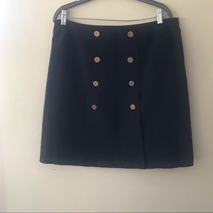 J. McLaughlin black cotton skirt w/ button accents